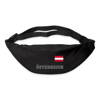 ÖSTERREICH Trikot Look - Flagge Fahne auf Brust - Gürteltasche - Schwarz - Vorne
