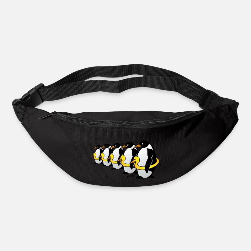 Pinguine mit Quietscheentchen - Gürteltasche - Schwarz