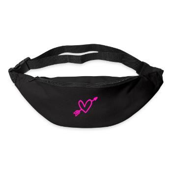 Pfeil und Herz Liebe Valentinstag Amor - Gürteltasche - Schwarz - Vorne
