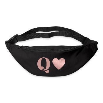 Letter q heart rose gold - Bum bag - black - Front