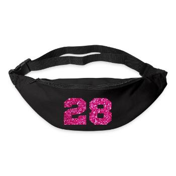 Nummer 28 Pink Glitter - 28-jähriges Jubiläum - Gürteltasche - Schwarz - Vorne