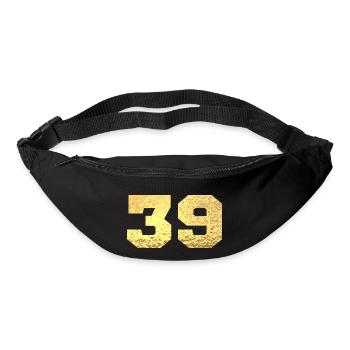 Nummer 39 Gold Glitter - 39. Jahrestag - Gürteltasche - Schwarz - Vorne