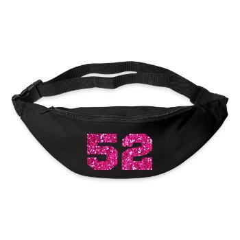 Number 52 Pink Glitter - 52nd Anniversary - Bum bag - black - Front