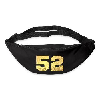 Number 52 Gold Glitter - 52nd Anniversary - Bum bag - black - Front