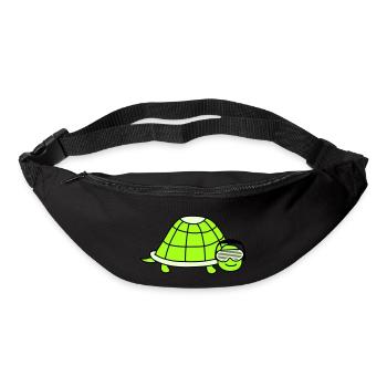 Süße Schildkröte Niedliches DJ Party Musik Tier - Gürteltasche - Schwarz - Vorne