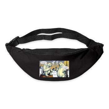 Weihnachten Eisbären Nordpol Rauchen Zigarette de - Gürteltasche - Schwarz - Vorne
