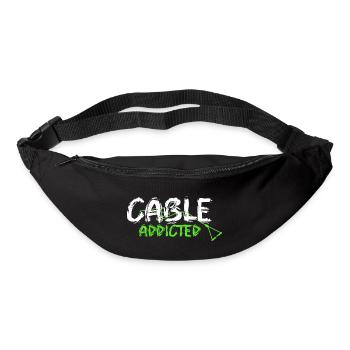 cable addicted wakeboard motiv Geschenk Boot Wake - Gürteltasche - Schwarz - Vorne