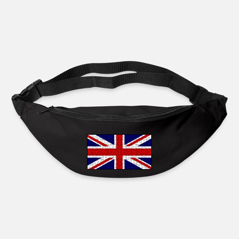 Union Jack Flag Jigsaw - Bum bag - black
