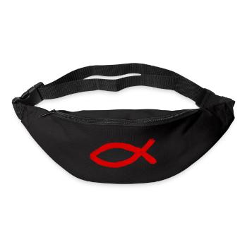 Jésus poisson Ichthys poisson poisson poisson - Sac banane - noir - Devant