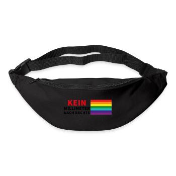 Kein Millimeter nach Rechts mit Pride- Spruch - Gürteltasche - Schwarz - Vorne