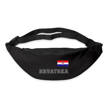 Kroatien Trikot Look – HRVATSKA mit Fahne Flagge - Gürteltasche - Schwarz - Vorne