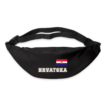 Kroatien Trikot Look – HRVATSKA mit Fahne Flagge - Gürteltasche - Schwarz - Vorne