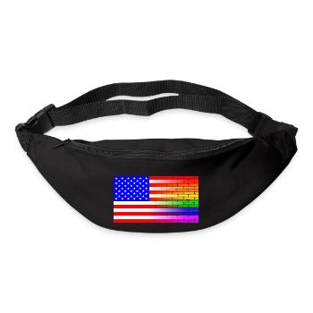 Gay Rainbow Wall American Flag - Bum bag - black - Front