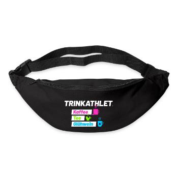 Trinkathlet weiss - Gürteltasche - Schwarz - Vorne