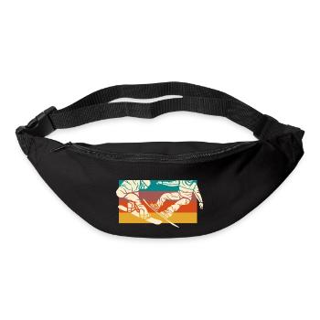 Vintage Snowboard - Retro Snowboard Geschenkidee - Gürteltasche - Schwarz - Vorne