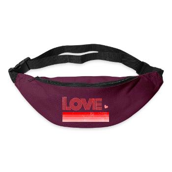 Amour coeur rouge - Sac banane - bordeaux  - Devant
