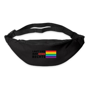 laut und bunt gegen rechts flagge rechts - Gürteltasche - Schwarz - Vorne