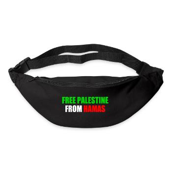 Free palestine - Sac banane - noir - Devant