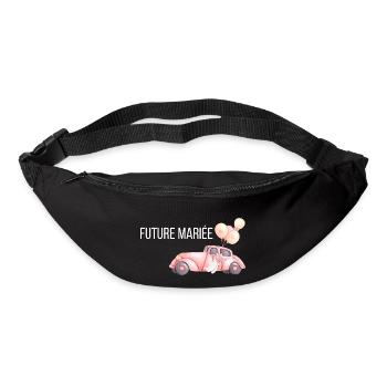 La future mariée - voiture mariage - Sac banane - noir - Devant