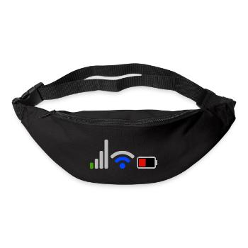 Tech Signal and Battery Wifi Network Icons - Bum bag - black - Front