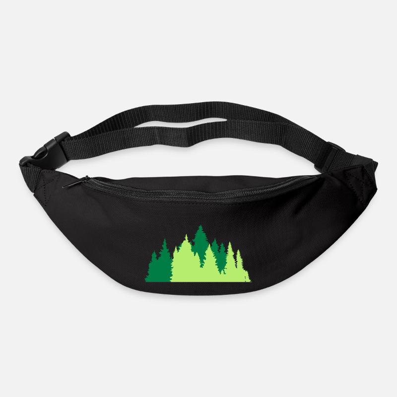 forêt de conifères forêt d'arbres forêt de conifères silhouette f - Sac banane - noir