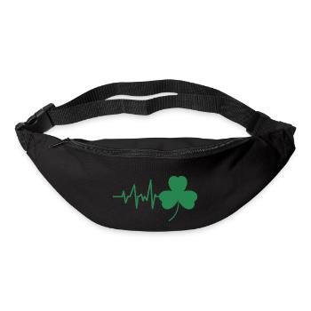 Rythme cardiaque Saint Patrick Irlande trèfle - Sac banane - noir - Devant