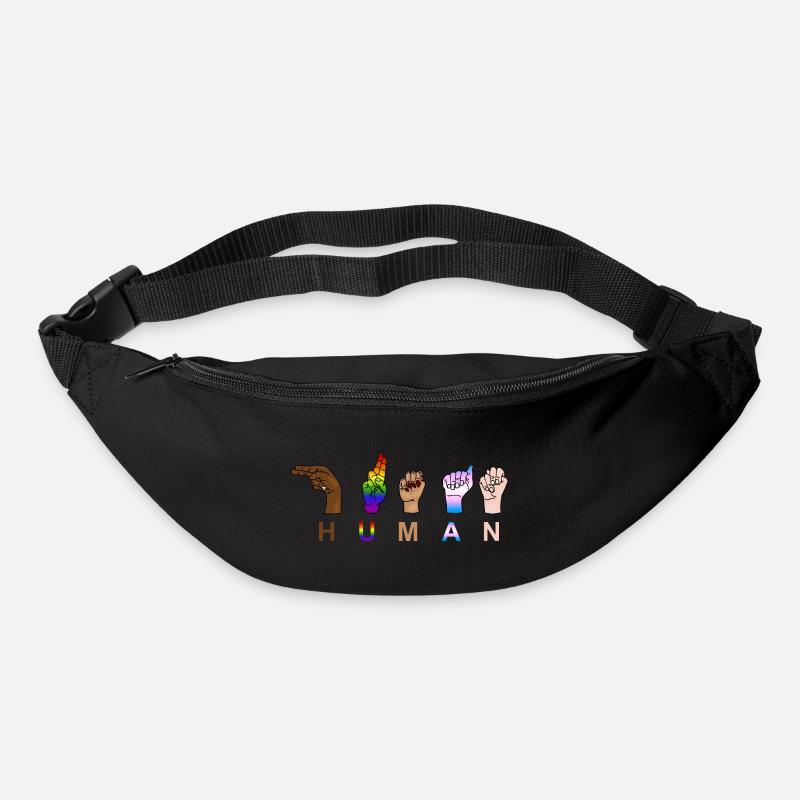 One Race - Human, Respect, Pride - Handzeichen - Gürteltasche - Schwarz