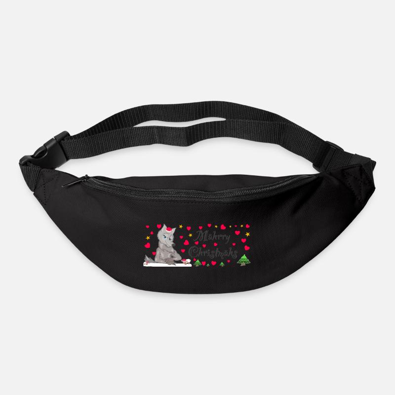 Kultiger Wolf Weihnachten, MÄHrry Christmähs Herz - Gürteltasche - Schwarz