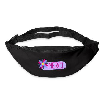 MERCI. THANKS. THANK YOU. ANNIVERSAIRE. NAISSANCE. - Sac banane - noir - Devant
