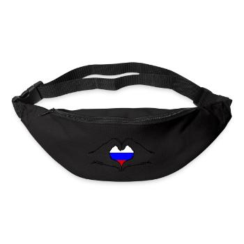 Drapeau de la Russie Mains Forme de coeur - Sac banane - noir - Devant