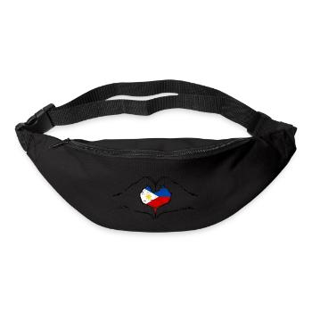 Philippinen Flagge Herzform used - Gürteltasche - Schwarz - Vorne