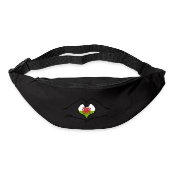 Wales Flag Heart Shape - Bum bag - black - Front