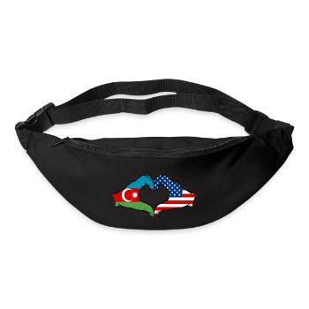 Azerbaijan USA Heart Shape with Hands - Bum bag - black - Front
