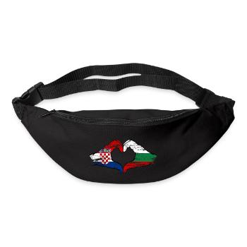 Croatie Bulgarie forme de coeur avec les mains utilisées - Sac banane - noir - Devant