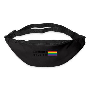 Nie wieder ist jetzt! Schriftzug Pride Flagge - Gürteltasche - Schwarz - Vorne