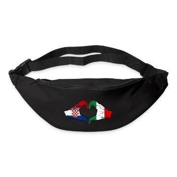 Kroatien Italien Flagge Hände Herzform used - Gürteltasche - Schwarz - Vorne