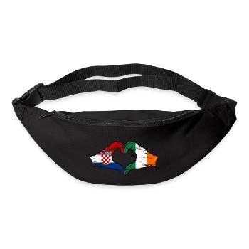 Croatie Irlande Drapeau Mains Coeur Forme Utilisé - Sac banane - noir - Devant