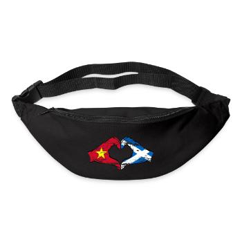 Vietnam Scotland flag hands heart shape used - Bum bag - black - Front