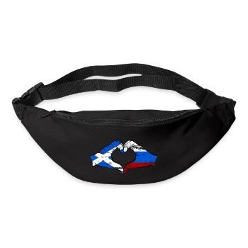 Ecosse Russie Drapeau Mains Coeur Forme D’occasion - Sac banane - noir - Devant