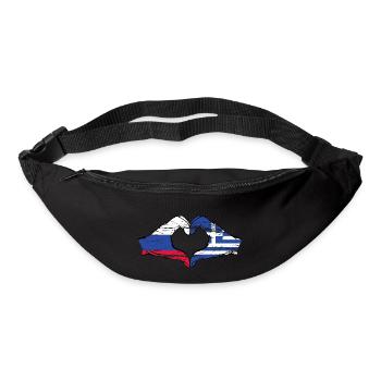 Russie Grèce Drapeau Mains Coeur Forme Utilisé - Sac banane - noir - Devant