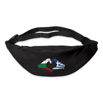Bulgaria Greece Flag Hands Heart Shape Used - Bum bag - black - Front