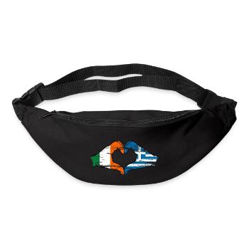 Irland Griechenland Flagge Hände Herzform used - Gürteltasche - Schwarz - Vorne