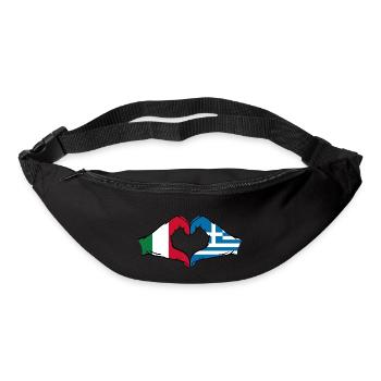 Italy Greece Flag Hands Heart Shape - Bum bag - black - Front