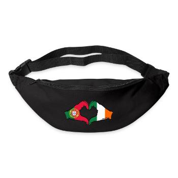 Portugal Irland Flagge Hände Herzform - Gürteltasche - Schwarz - Vorne