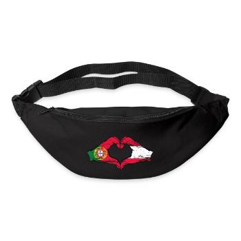 Portugal Autriche Drapeau Mains Coeur Forme Utilisé - Sac banane - noir - Devant