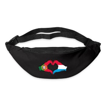 Portugal Luxembourg Drapeau Mains Coeur - Sac banane - noir - Devant