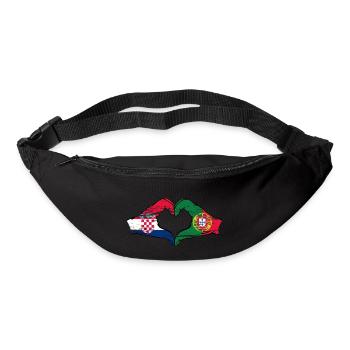 Kroatien Portugal Flagge Hände Herzform used - Gürteltasche - Schwarz - Vorne