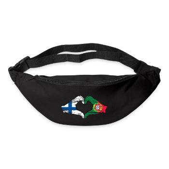 Finlande Portugal Drapeau Mains Coeur Forme Utilisé - Sac banane - noir - Devant