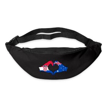 Croatia Australia Flag Heart Shape - Bum bag - black - Front