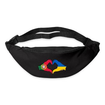 Portugal Ukraine Flag Heart Shape - Bum bag - black - Front